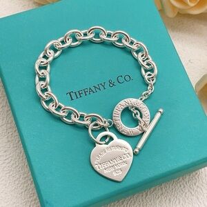 Tiffany & Co. Silver Heart Charm Bracelet